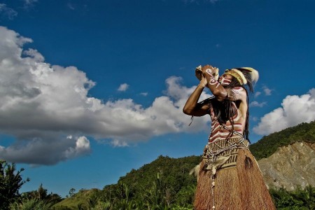 traditional trumpet Papua