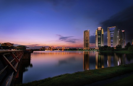 Landscape of Putrajaya (Malaysia)  at dusk