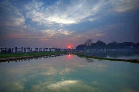 Sun set at u bein bridge