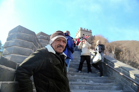 A Man at Great Wall of China