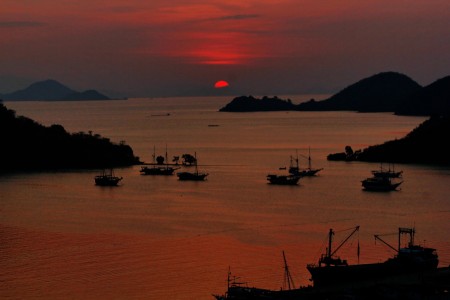 Amazing sunset from the hill of Labuhan Bajo