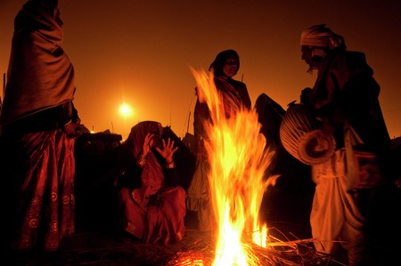 Local Fire Place at Gangasagar Mela