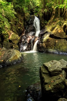 air terjun kecil di dalam hutan
