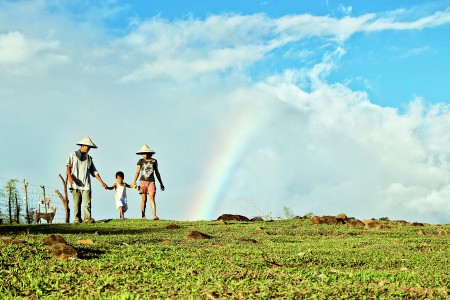 Family with Rainbow