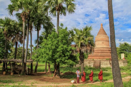 Beautiful tradition of offering alms to novices.