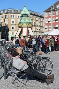 waiting for the bike