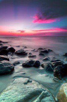 senja merah jambu