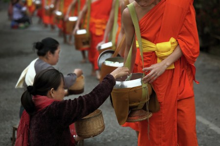 Alms-giving ritual