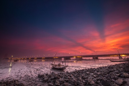 Sunrise at Suramadu Bridge