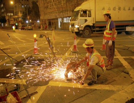 working in the night