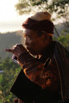 the old man with coffee