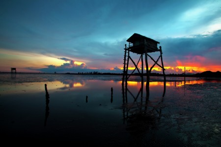 Sunset in Go Cong, Vietnam