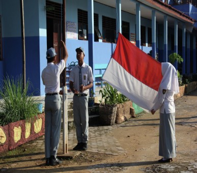 flag ceremony on Monday