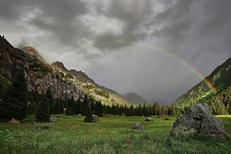 Rainbow over Kora gorge