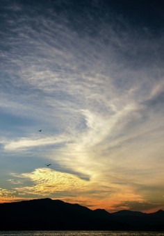 Morning sky at Toba Lake
