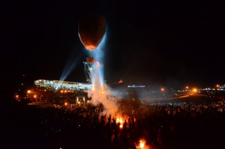 Lighting Festival,Hot air balloon in sky of Pyin Oo Lwin nights