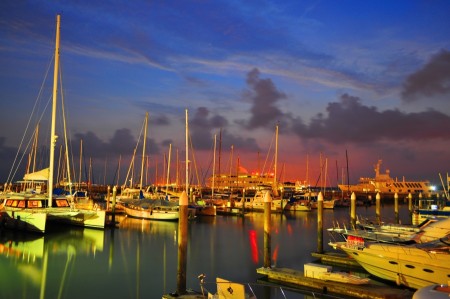 Sunset at Raffles Marina