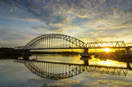 Reflection of Engku Putri Bridge
