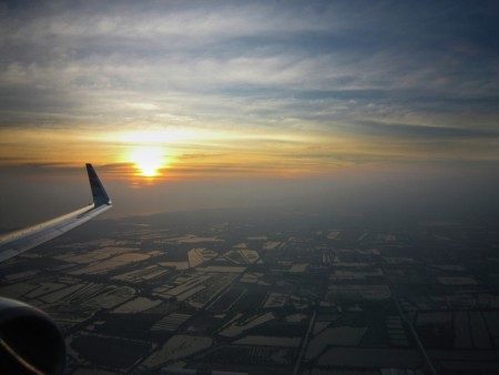 sunset on the sky