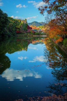 Autumn reflection of arashiyama