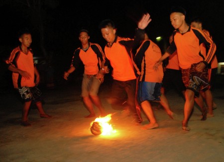 Bare Feet Fireball Soccer