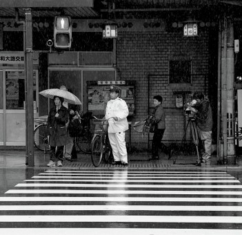 Waiting to cross