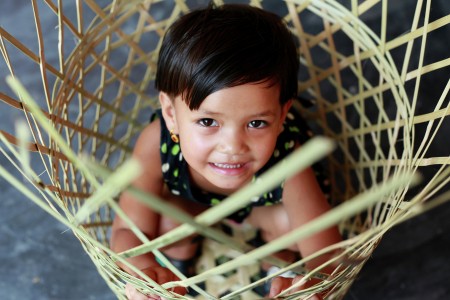 Khasia kid in busket