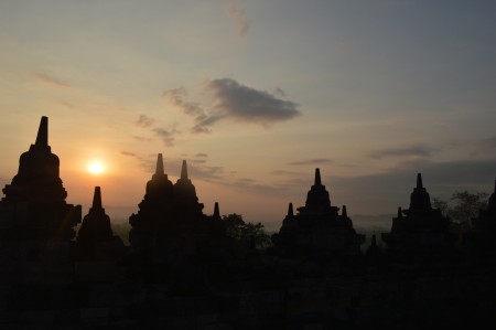 What a beautiful sunset at Borobudur Temple