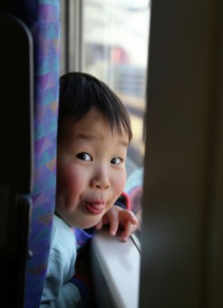 My friend in at Shinkansen