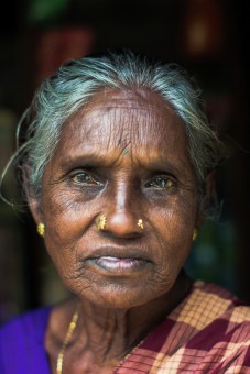 Street portrait of an elderly Keralite lady