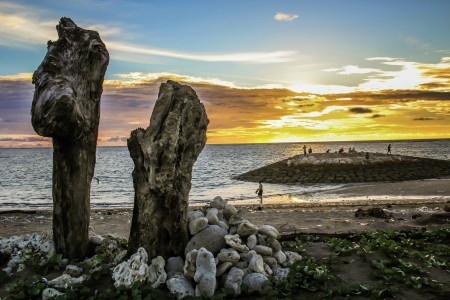 enjoying sunset in Kuta