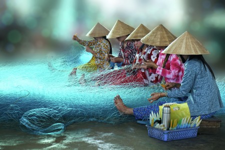 mending fishing nets