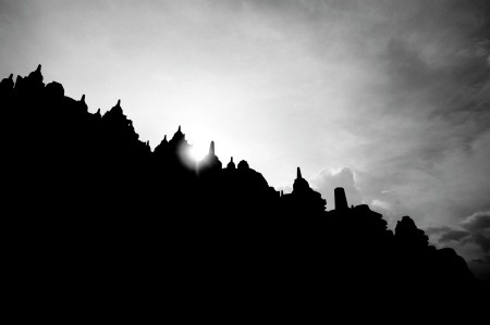 The Peeking Sun and the Stupa