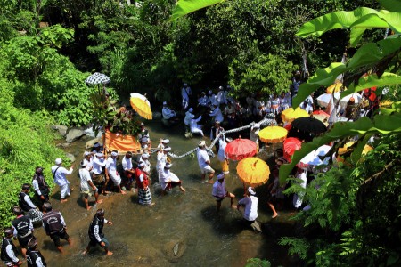 Melasti Ritual in the River