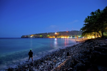 Lomnok island in the middle of the night